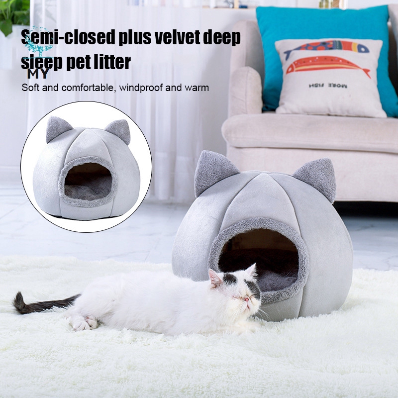 Lều ngủ mềm mại ấm áp dễ thương cho mèo cưng