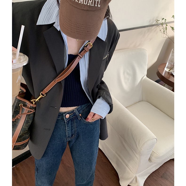 Áo khoác vest Blazer nữ Tay dài Thiết kế Cao cấp Form rộng Hàn Quốc Áo Blazer nữ Dài tay Thời trang Thu Đông