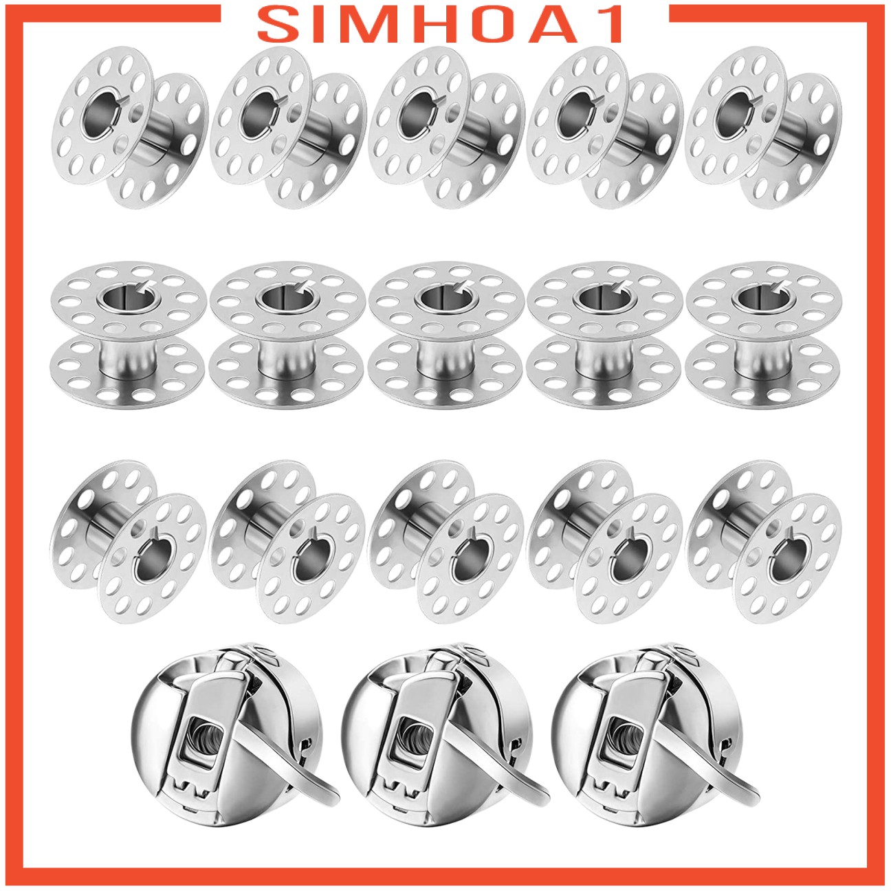 Set 18 Ống Chỉ Bằng Kim Loại Cho Máy May