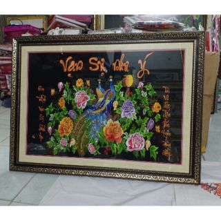 Tranh thêu vạn sự như ý (thêu rồi chưa đóng khung)