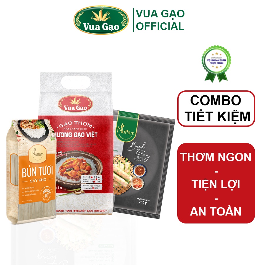 [MUA 3 TẶNG 25K] Combo Hương Gạo Việt + Bún Tươi Sấy Khô - Bánh Tráng Gỏi Cuốn