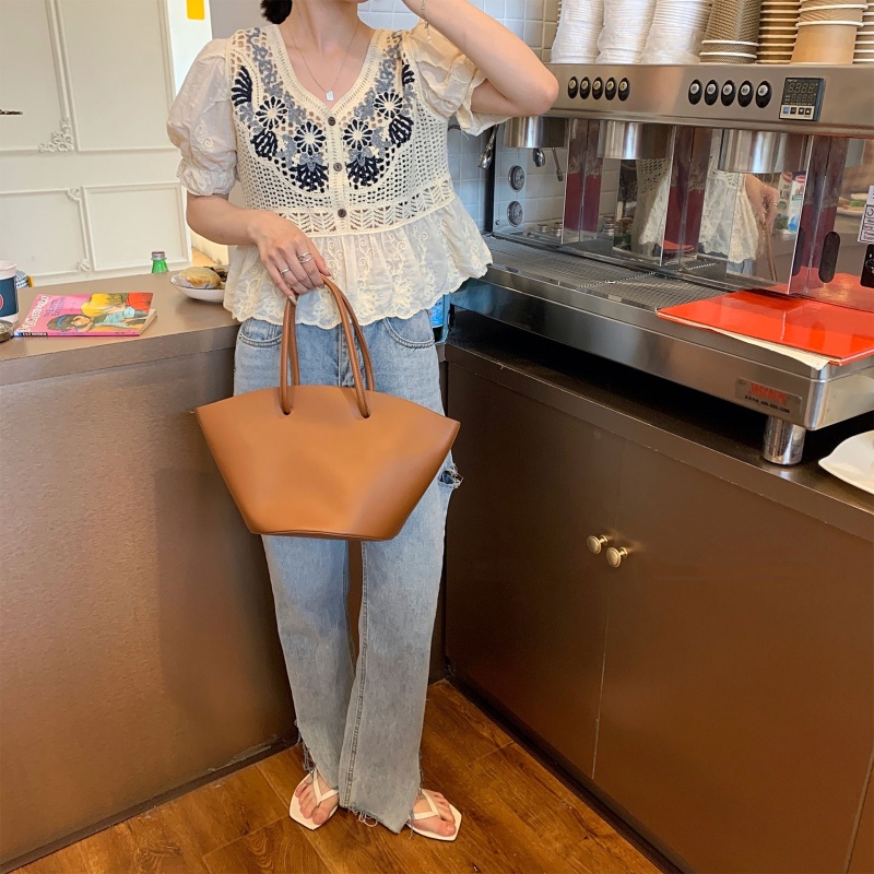 Áo Chiffon Peplum Cổ Chữ V Tay Ngắn Phồng Phối Nút Họa Tiết Hoa Cho Nữ