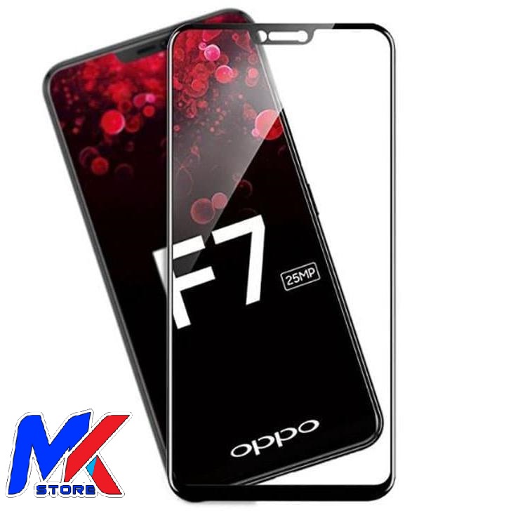 Kính cường lực bảo vệ màn hình ĐT Oppo F7 full màn hình full keo - tặng bộ giấy lau kính trị giá 10K