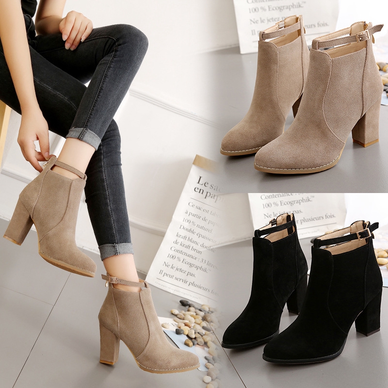 giày boot cổ ngắn đế thấp