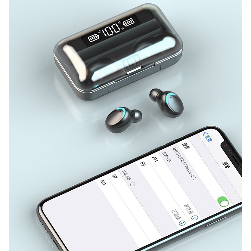 Tai nghe bluetooth F9 kết nối không dây màn hình LED hiển thị kiểu dáng thể thao mạnh mẽ | BigBuy360 - bigbuy360.vn