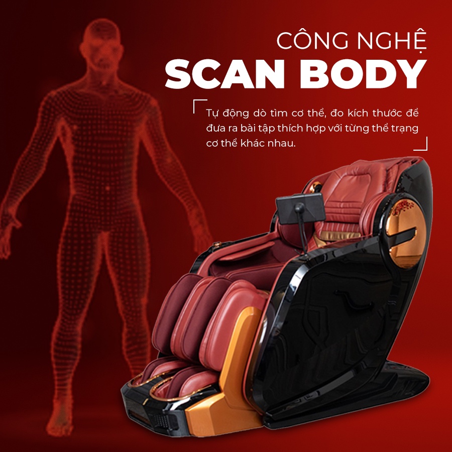 Ghế massage toàn thân,Funiko 686 bảo hành 10 năm con lăn di chuyển 5D phiên bản cao cấp