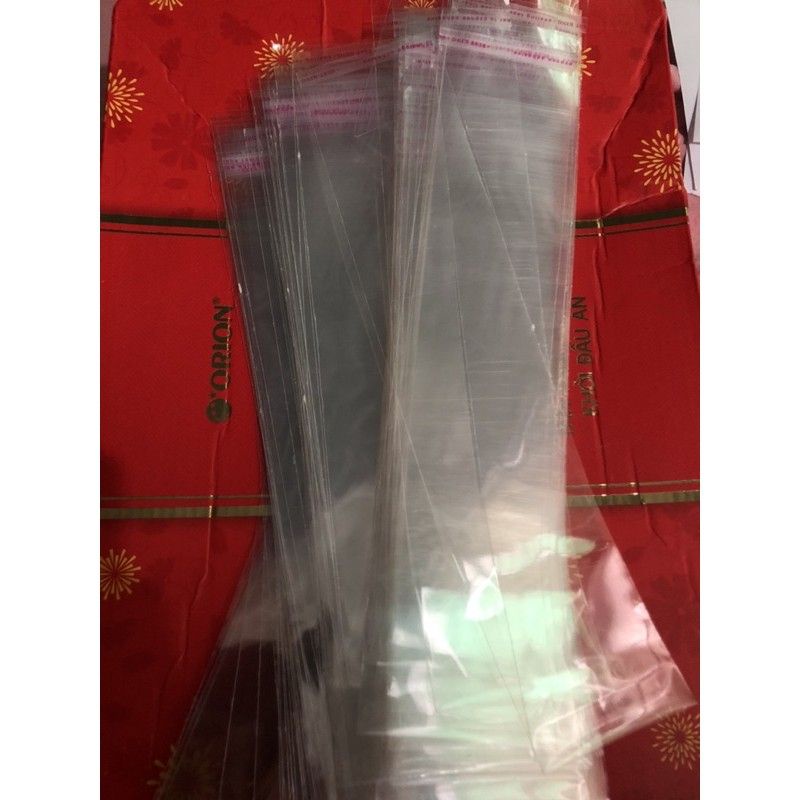 Túi opp dán miệng 6×25cm  + 4cm nắp, phủ bì 6×29cm  đựng đũa , thìa, tăm