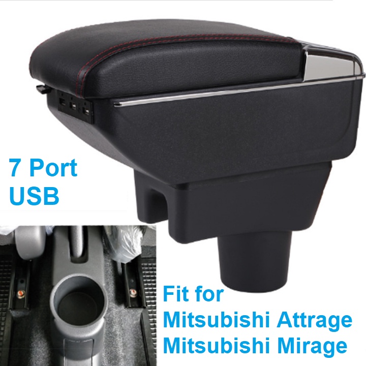 Hộp tỳ tay, đệm tỳ tay lắp cho xe ô tô Mitsubishi Attrage và Mirage, Armrest box for Mitsubishi Attrage và Mirage