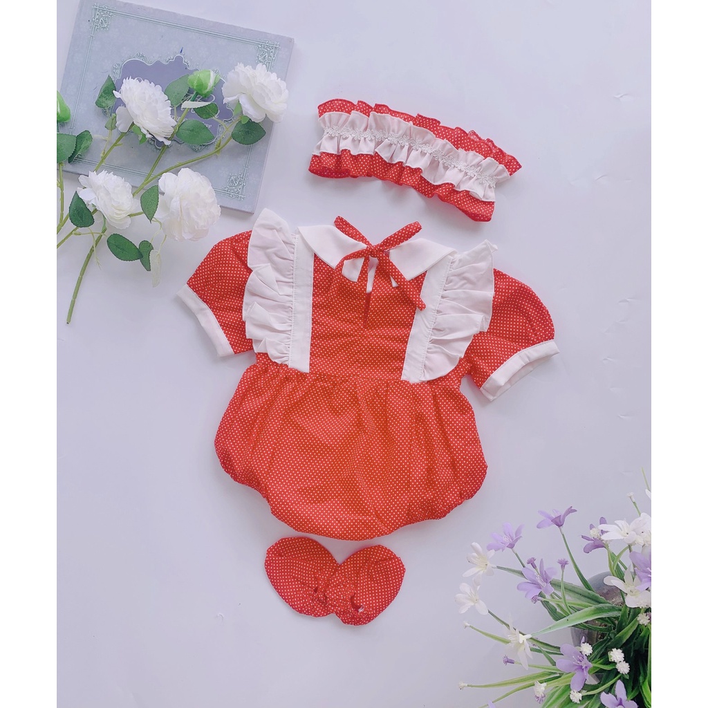 Body bé gái 🥰𝑻𝑨̣̆𝑵𝑮 𝑲𝑬̀𝑴 𝑻𝑼𝑹𝑩𝑨𝑵 + 𝑮𝑰𝑨̂̀𝒀 𝑽𝑨̉𝑰🥰- NHƯ Ý HOUSE’s- Body đỏ chấm bi tiểu thư
