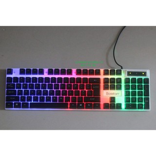 [12 THÁNG] BÀN PHÍM GIẢ CƠ BOSSTON 808 LED 7 MÀU CHÍNH HÃNG