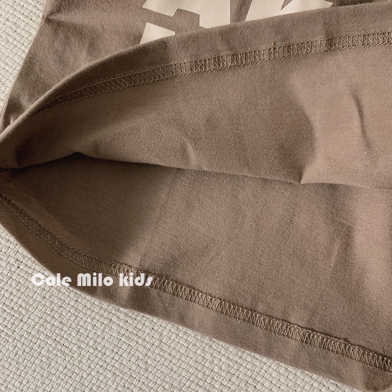 Áo Thun Cotton Mỏng Tay Ngắn In Chữ Phong Cách Hàn Quốc Thời Trang Cho Bé Trai Và Gái
