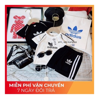 Bộ adidas cho bé trai 💖 LÔ GÔ THÊU 💖, bộ cotton mặc mùa hè cho bé siêu đẹp, hai màu dễ mặc