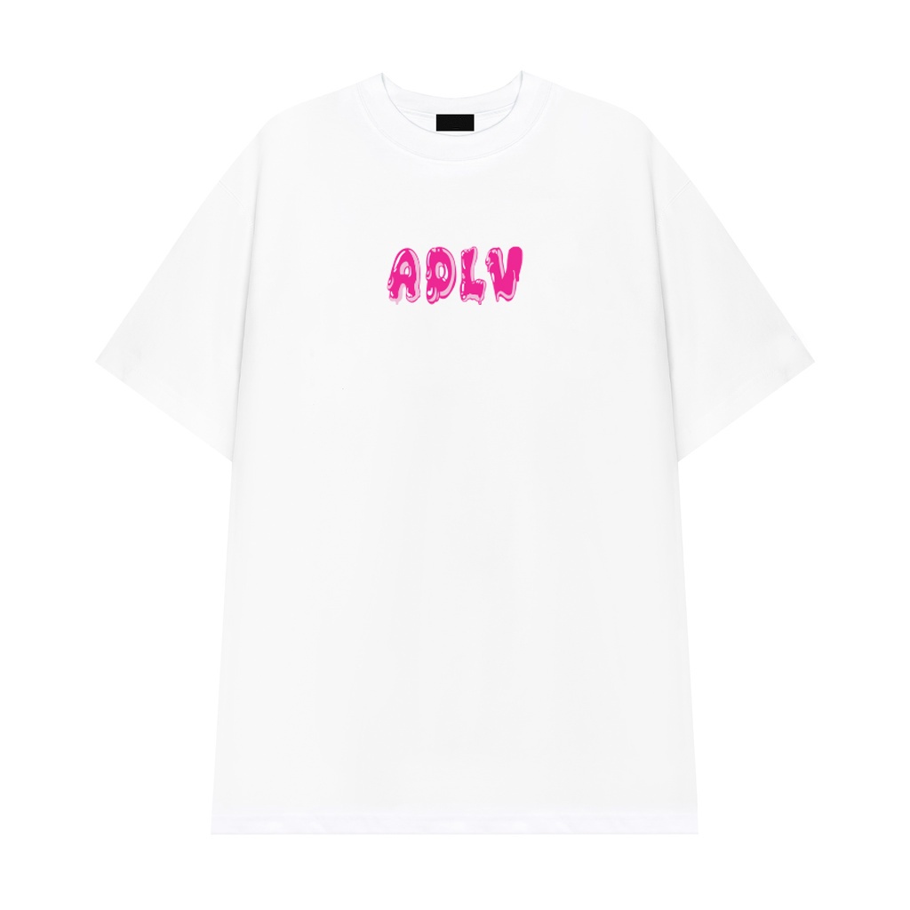 Áo Thun Nam Nữ ADLV Chữ Basic,Áo Phông Tay Lỡ Form Rộng Freesize Màu Trắng
