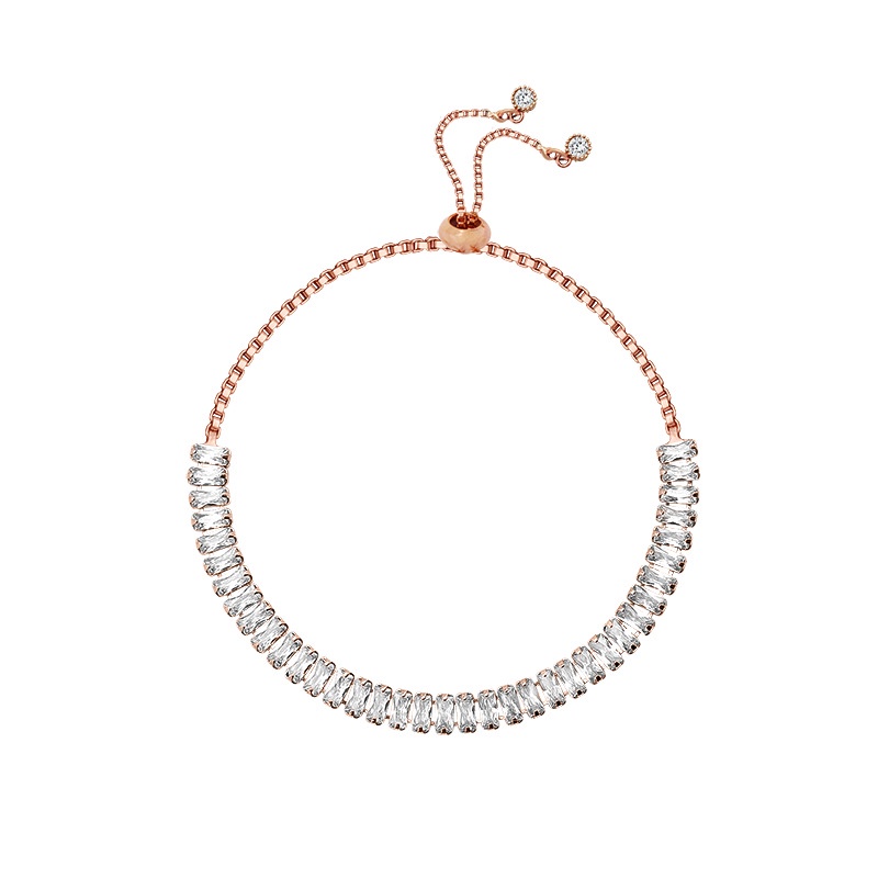 Lắc tay nữ đính đá zircon LEMI  Vòng tay retro dây rút chỉnh kích thước thông minh bền màu thời trang Hàn Quốc