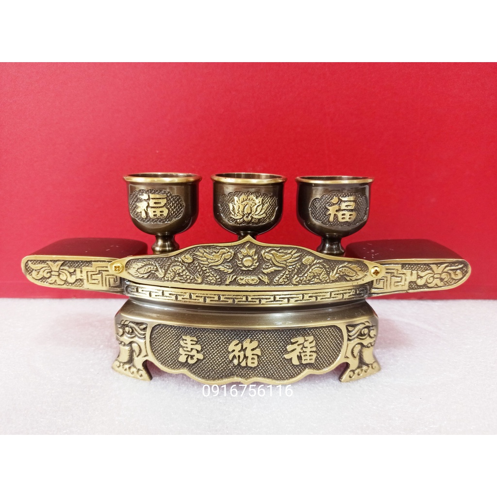 Khay Chén, Ly Thờ Cúng, Khay Nước Thờ Cúng Bằng Đồng
