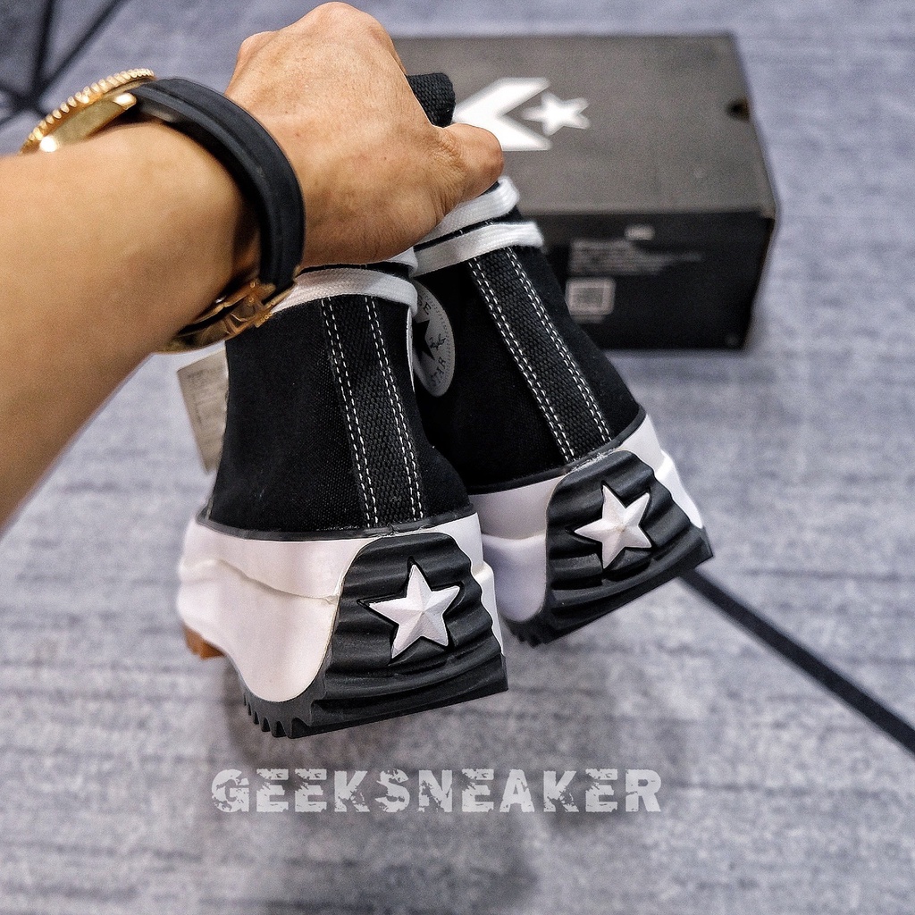 [Geeksneaker] Giày thể thao Cổ Cao | Sneaker  Converse Run Star Hike High Top Black | Cvs x Jw Anderson Màu ĐEN | BigBuy360 - bigbuy360.vn