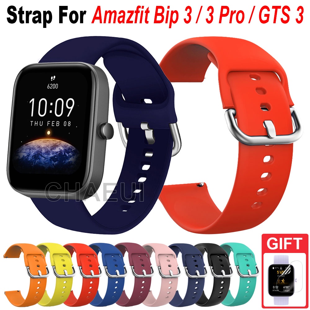 Dây Đeo Silicone 20mm Cho Đồng Hồ Thông Minh Xiaomi Huami Amazfit Bip 3 U Pro GTS3 GTS 2 Mini GTR 42mm