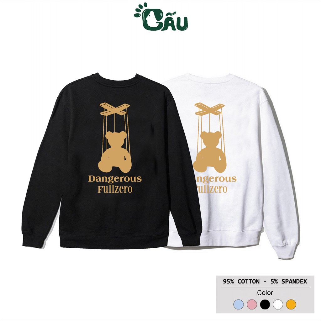 Áo sweater GẤU 194 vải thu đông co dãn, dày dặn mềm mịn form rộng phong cách Unisex - DANGERUOS | BigBuy360 - bigbuy360.vn