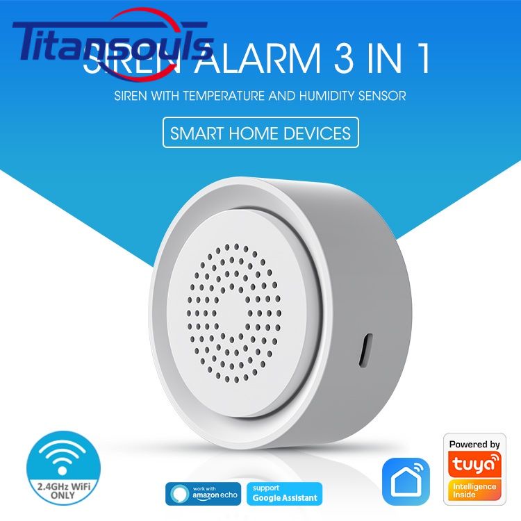 Sẵn sàng✅Tuya Cuộc Sống Thông Minh Không Dây Wifi Cảm Biến Báo Động Âm Thanh Và Còi Báo Động Ánh Sáng ỨNG DỤNG Báo Động Từ Xa Hỗ Trợ Alexa Cho An Ninh Nhà TTS