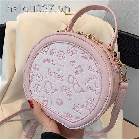 Túi Đeo Chéo Hình Tròn Nhỏ Gọn Phối Dây Xích Thời Trang Mùa Hè Dành Cho Nữ 2021