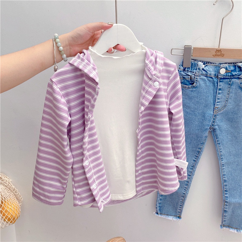 Áo Khoác Cardigan Dệt Kim Mỏng Có Mũ Trùm Đầu Hoạ Tiết Hoạt Hình Dành Cho Trẻ Em