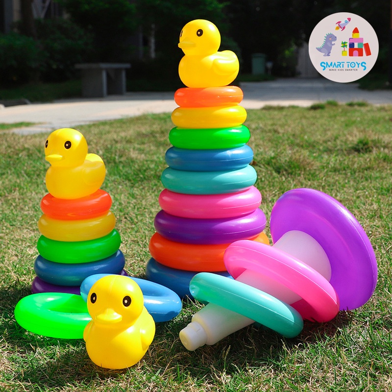 Đồ chơi tháp vịt xếp chồng 9 vòng tròn cho bé
