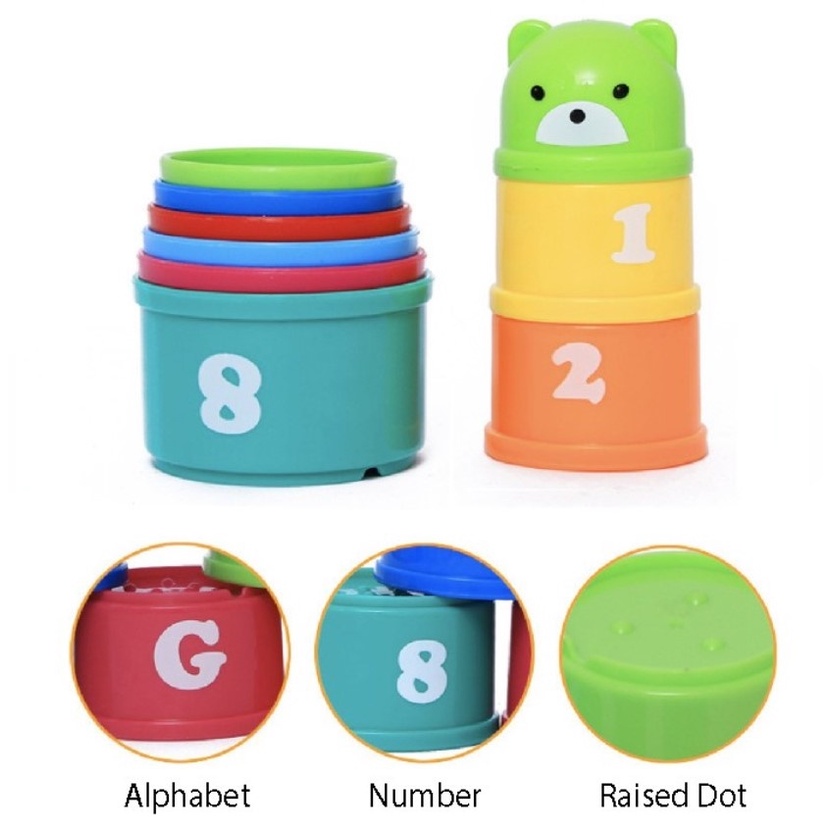 Bộ đồ chơi cốc xếp hình ZHAN QI TOYS thiết kế 9 trong 1 dạy học cho bé theo phương pháp