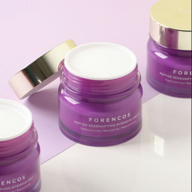 Kem dưỡng da ban đêm Forencos Peptide màu tím 50g - Hàn Quốc 💖FREESHIP💖 Kem dưỡng da ban đêm BÔNG SHOP