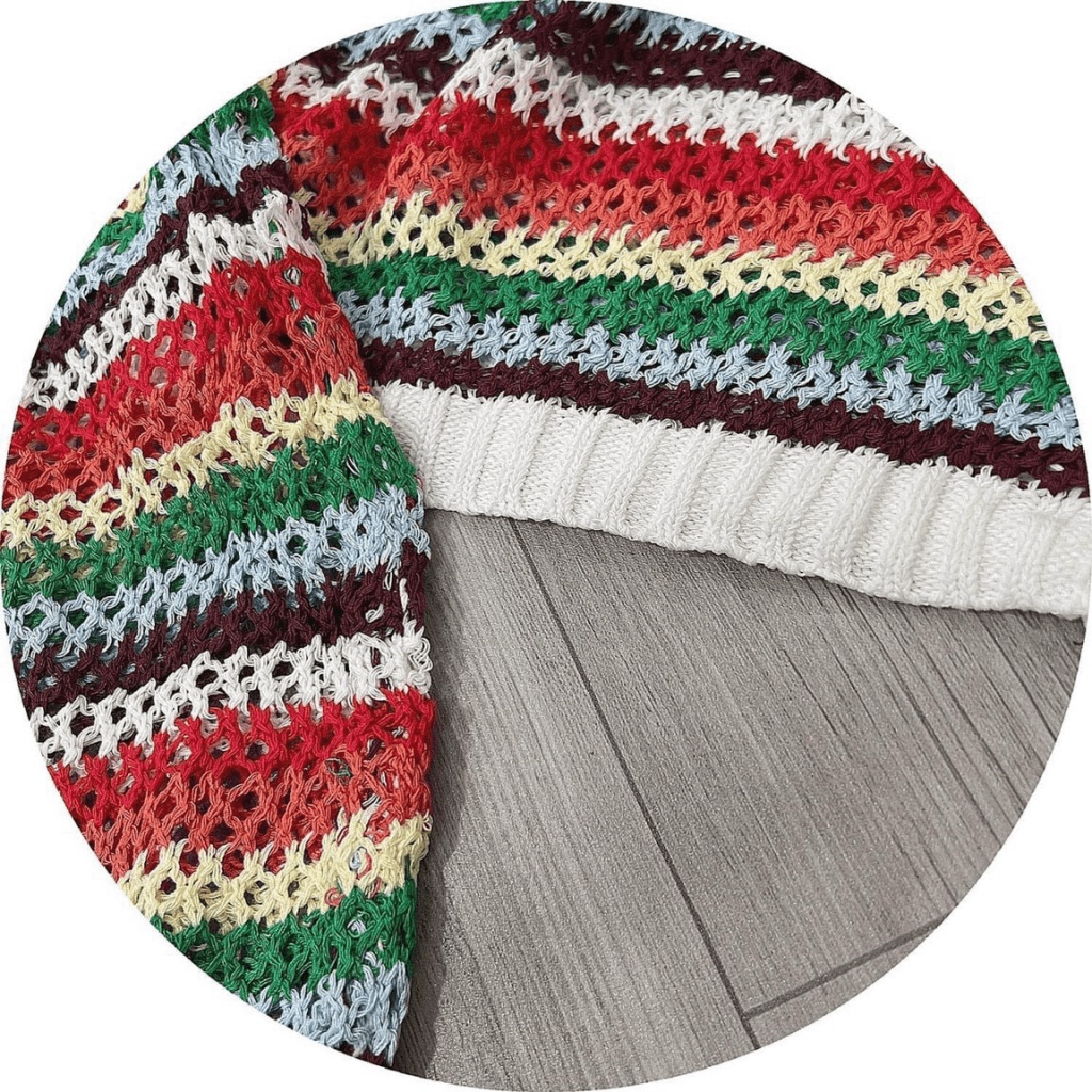 (Free ship) Áo Len Sọc Ngang Lưới Cầu Vồng Siêu Dễ Thương UP VLTN Shop