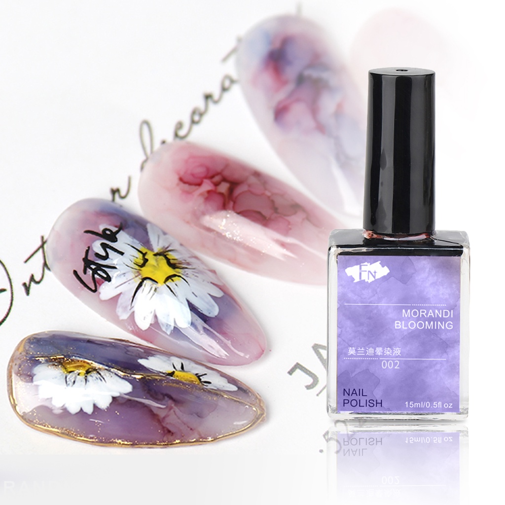 [Hàng mới về] Lọ sơn móng tay 15ml sáng bóng phối lá kim loại dùng để nhuộm màu móng tay giả