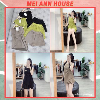 Set đồ nữ lệch vạt 💖VIDEO+ẢNH THẬT💖 Bộ nữ chất thun gân thiết kế zúm lệch vạt siêu sang