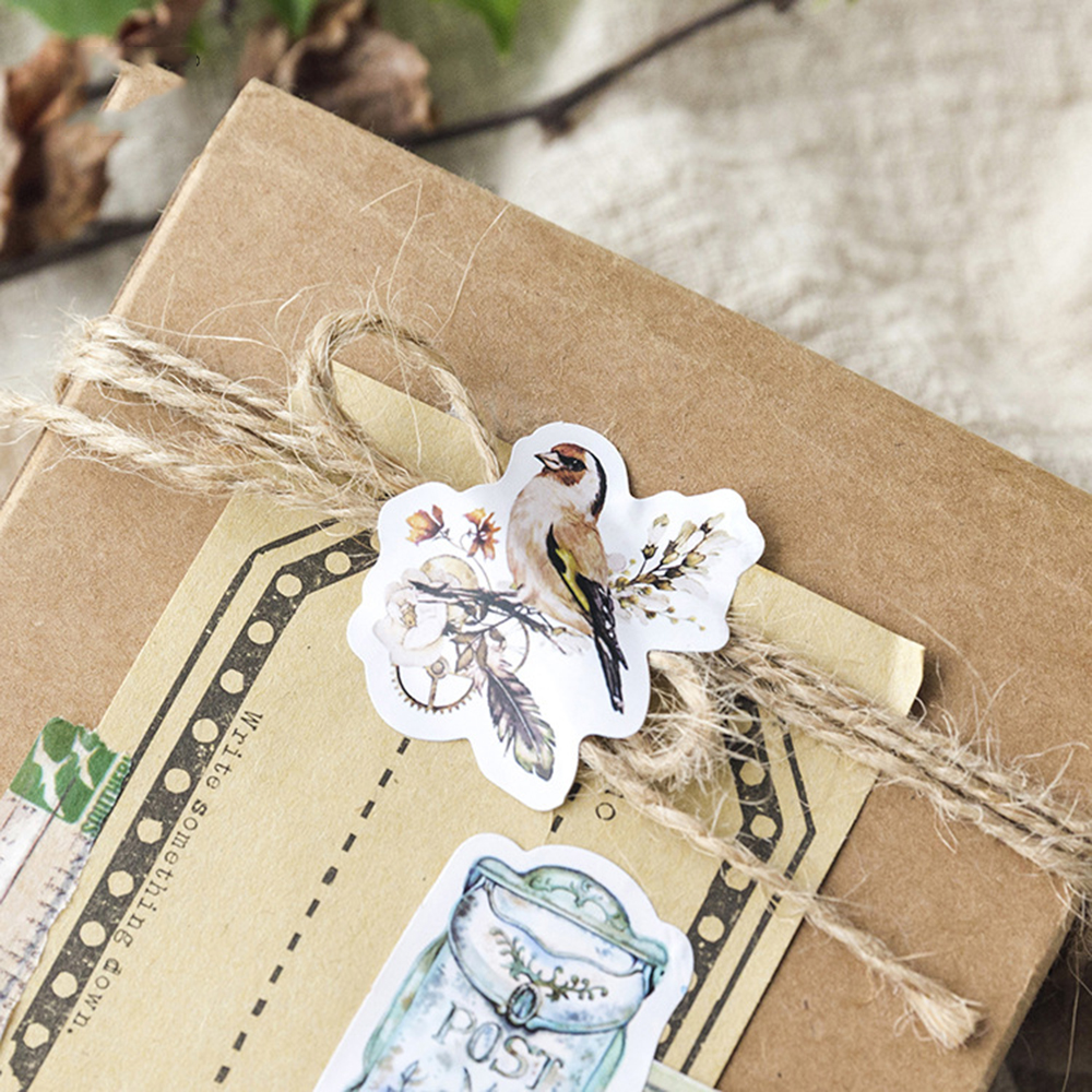 Set 46 nhãn dán trang trí sổ lưu niệm phong cách cổ điển