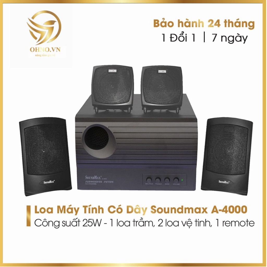 Loa Máy Vi Tính Soundmax A-4000 Loa Laptop Nghe Nhạc Loa Âm Thanh Để Bàn Có Dây – OHNO Việt Nam