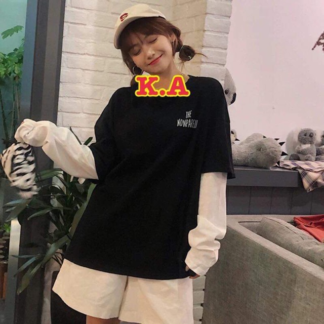 Áo thun Orai chữ lưng nối tay KAN0919