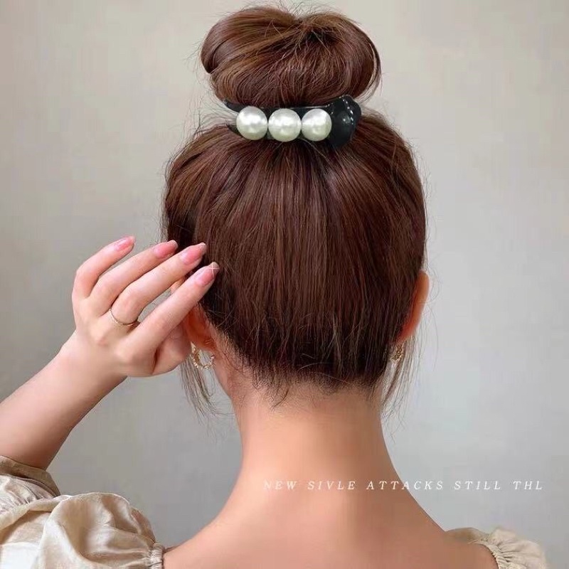 Kẹp Tóc Càng Cua Min Phong Cách Thời Trang Hàn Quốc Thiết Kế Đính Ngoc Trai Xinh Xắn Dễ Thương
