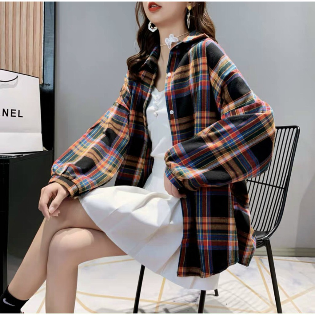 Áo Sơ Mi Kẻ Caro Mẫu Mới Cực Vintage