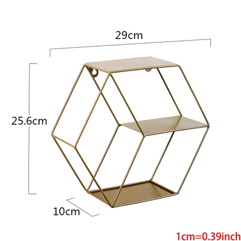 Kệ Sắt Hình Lục Giác Treo Tường Trang Trí Nội Thất