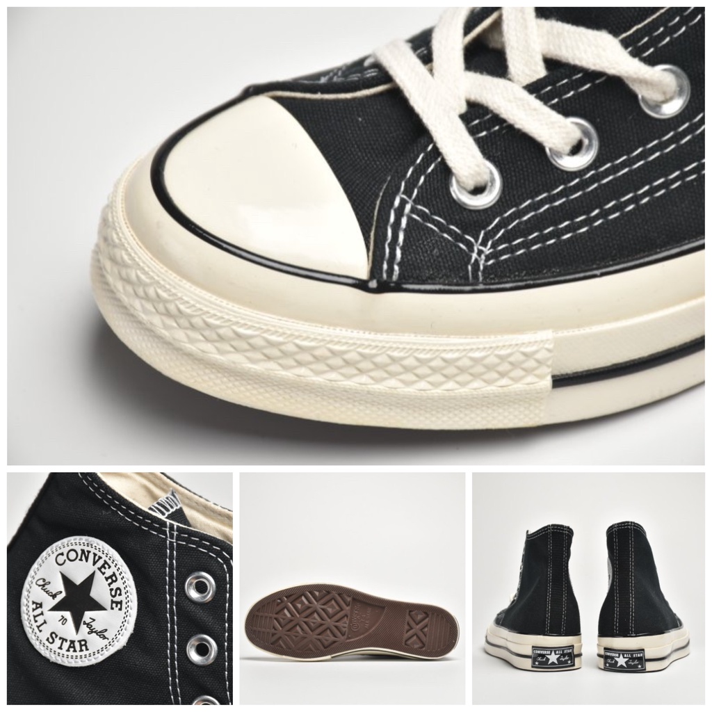 Giày Thể Thao 70S Vải Canvas Màu Đen Cá Tính Cho Nữ