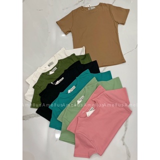 Áo Thun Gân Basic Tay Ngắn