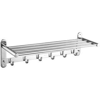 Thanh Treo Khăn 2 Tầng đa năng Inox 304 Cao Cấp MKT-03 có thanh vắt khăn và móc treo quần áo tiện lợi