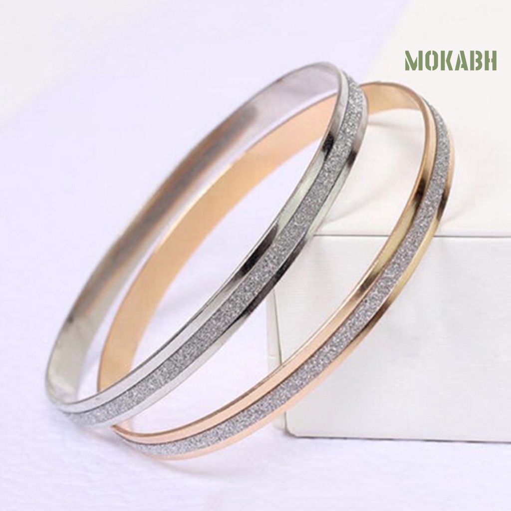 Vòng Đeo Tay Dạng Nhám Hình Tròn Đơn Giản Không Phai Màu Thời Trang Dự Tiệc Cho Nữ