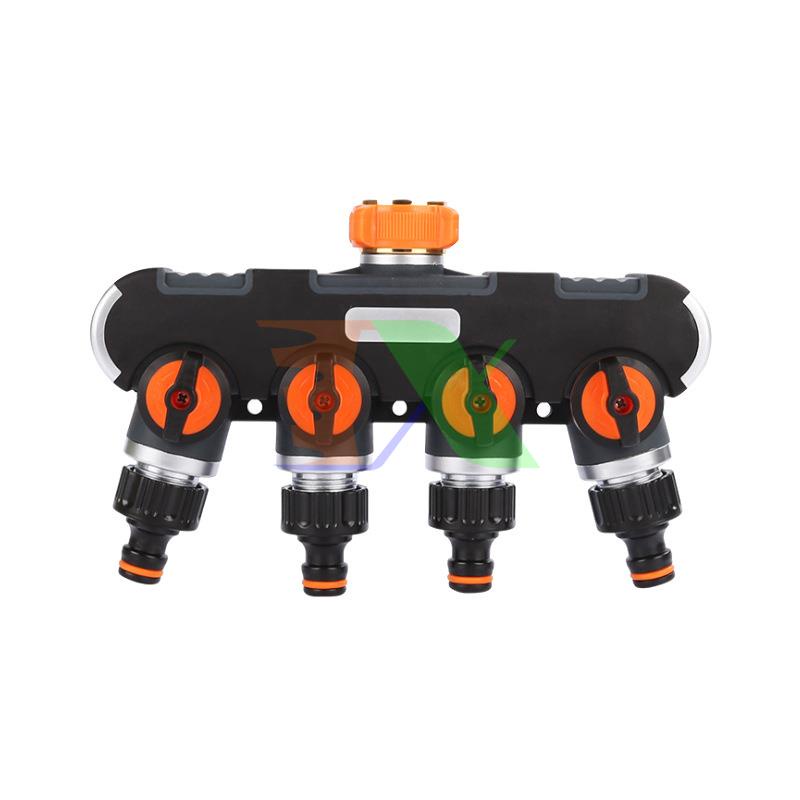 Đầu nối nhanh chia 4 NN4.EC1, Khớp nối nhanh chia 4 có van khóa 1/2&quot; 3/4&quot;