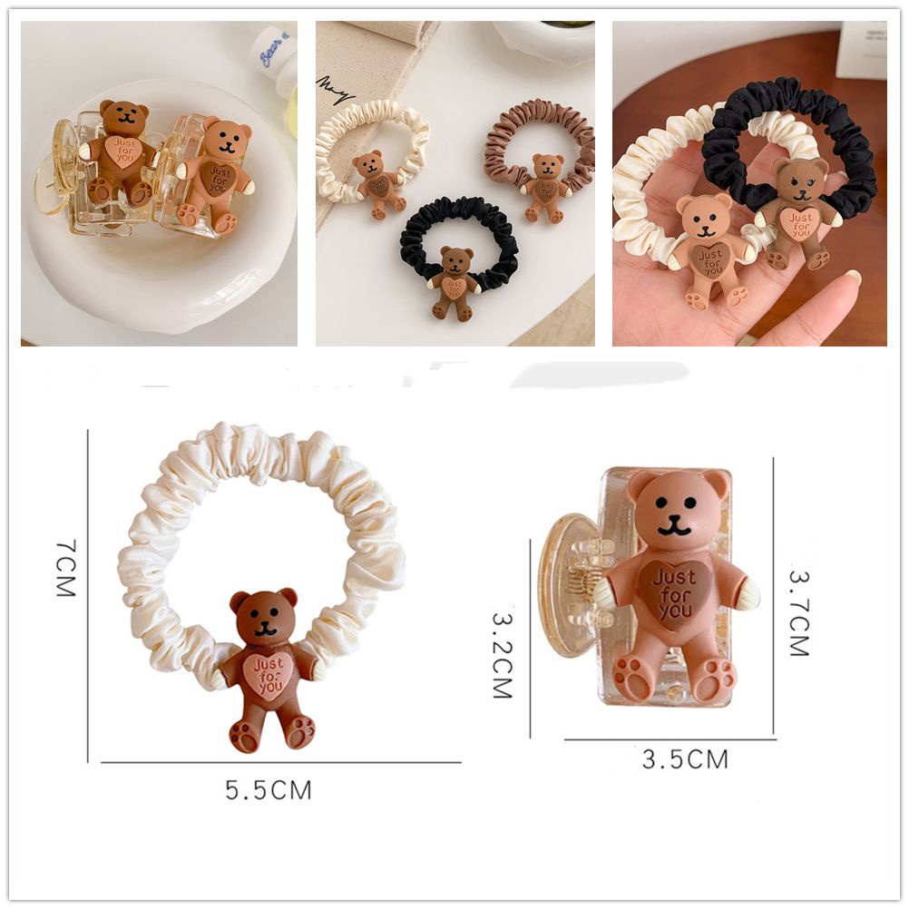 Dây buộc tóc co giãn hình gấu dễ thương tiện lợi cho nữ