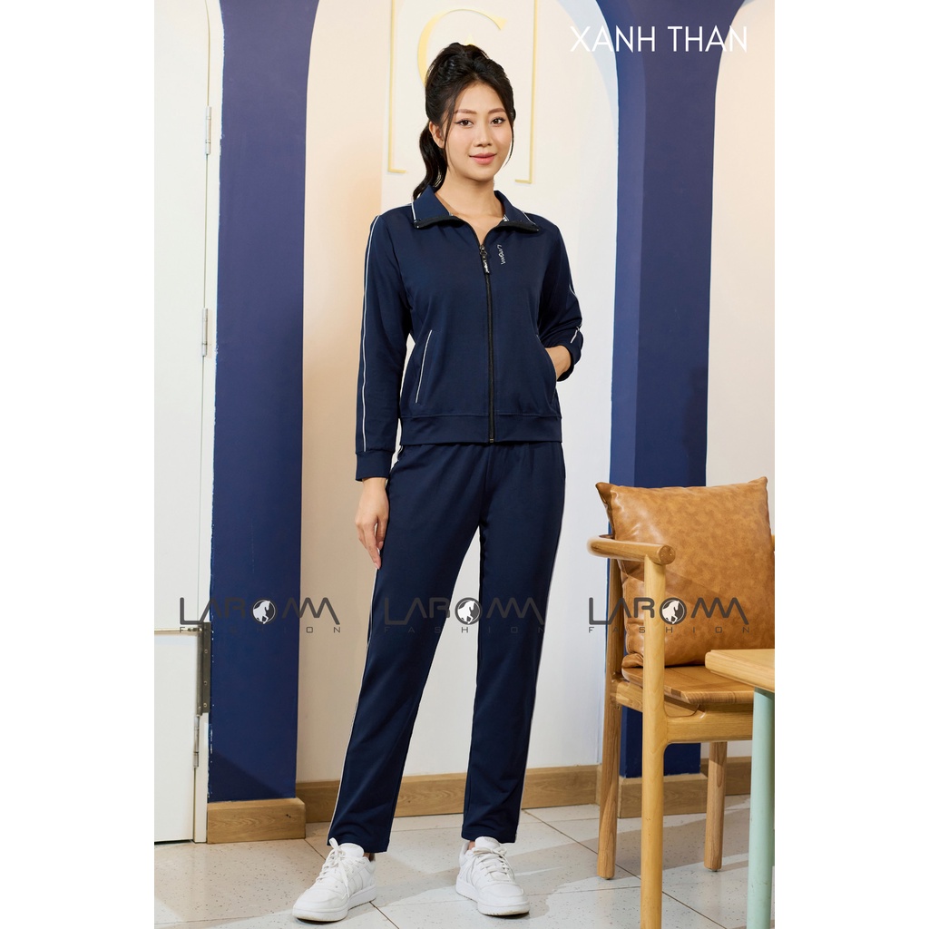 LAROMA Bộ nỉ nữ khóa trơn