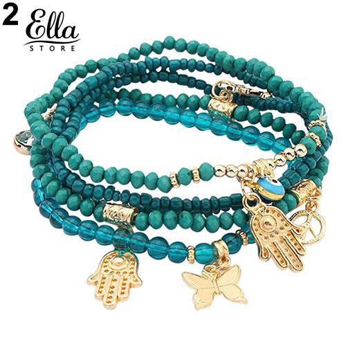 Vòng Tay Chuỗi Hạt Đính Họa Tiết Bàn Tay Hamsa Fatima Cho Nữ