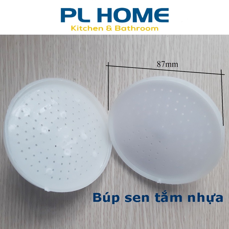 Bông sen tắm nhựa màu trắng