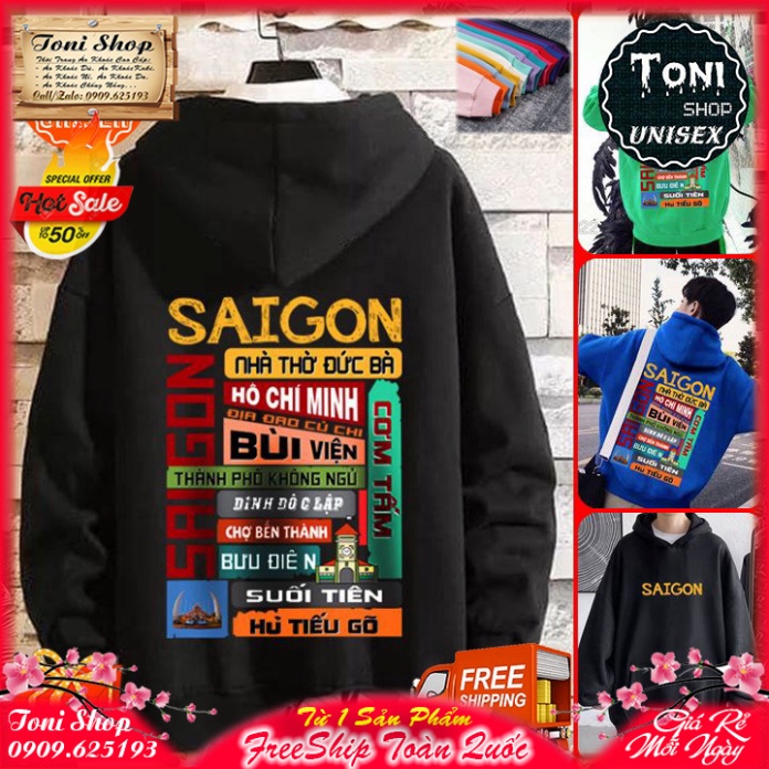 ÁO HOODIE SÀI GÒN ƠI - In Pet Siêu Bền Siêu Đẹp - Full Size Full Màu