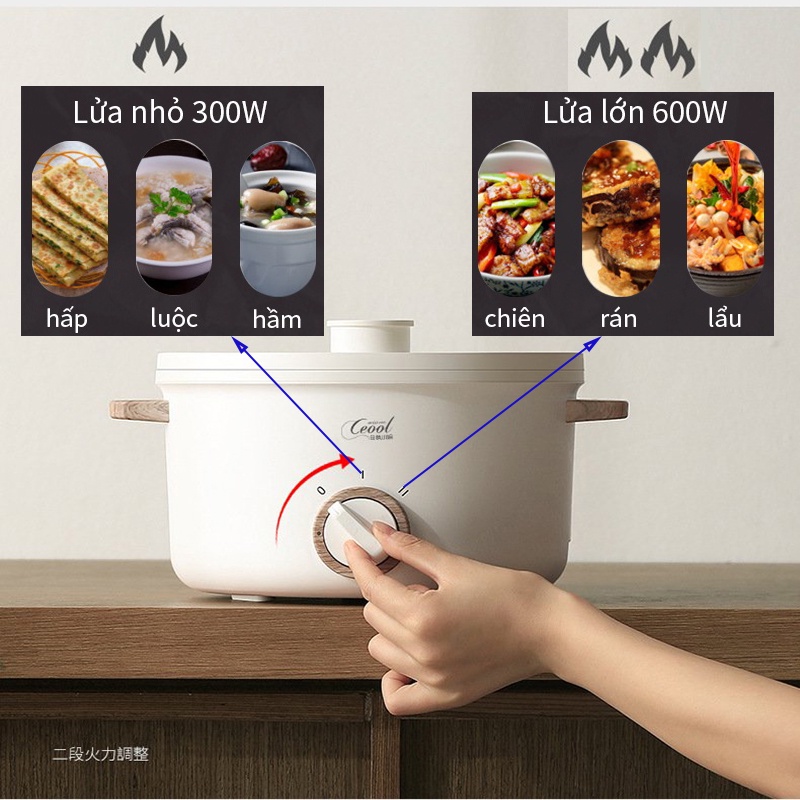 Nồi Điện Đa Năng OENON Chiên Xào Lẩu Nướng Chỉ Với 1 Nồi Duy Nhất