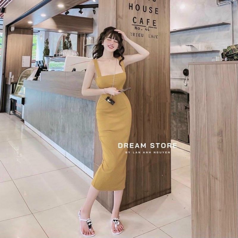 Đầm hai dây body dài