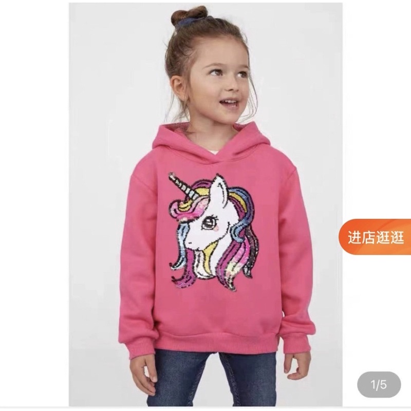 Áo nỉ/nỉ có mũ kim sa lật hình pony/thỏ